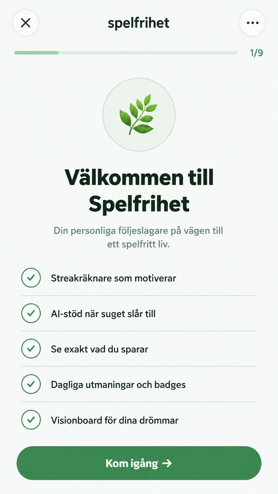Spelfrihet app